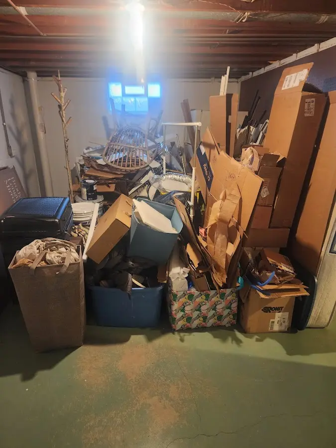 Roll-off dumpster container at job site for 8 Yard Dumpster Rental in Jennings